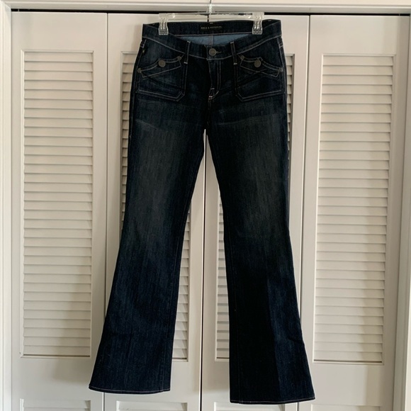 Rock & Republic Kiss Boot Cut Jeans Women’s 2004 Dark Wash Flare Y2K Size 30 - Picture 2 of 14